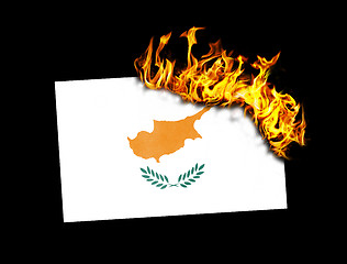 Image showing Flag burning - Cyprus