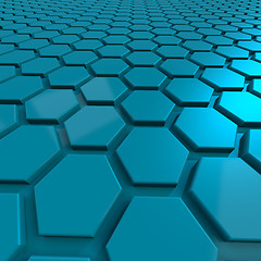 Image showing Blue hexagon background