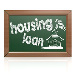 Image showing Housing loan words on a chalkboard