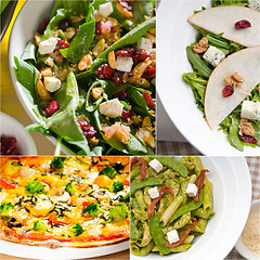 Image showing healthy and tasty Italian food collage