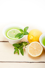 Image showing mint infusion tea tisane with lemon