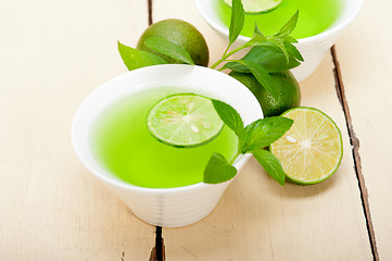 Image showing mint infusion tea tisane with lime
