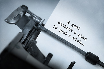 Image showing Vintage inscription made by old typewriter