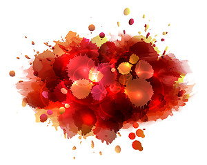 Image showing Abstract artistic background of red paint splashes.