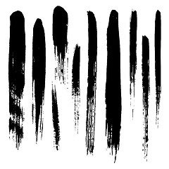 Image showing Vector set of grunge brush strokes.