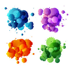 Image showing Collection of colorful abstract paint splash