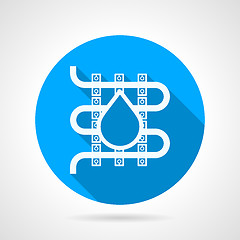 Image showing Round vector icon for water underfloor heating