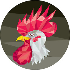 Image showing Chicken Rooster Head Side Low Polygon