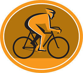 Image showing Cyclist Riding Bicycle Cycling Racing Circle Retro