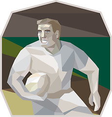 Image showing Rugby Player Running Low Polygon