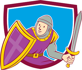 Image showing Medieval Knight Shield Sword Cartoon