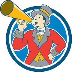 Image showing Circus Ringmaster Bullhorn Circle Cartoon