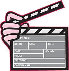 Image showing Movie Clapboard Hand Cartoon