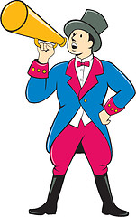 Image showing Circus Ringmaster Bullhorn Standing Cartoon