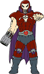 Image showing Skull Masked Warrior Pointing Cartoon