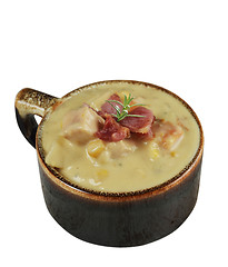 Image showing Potato Soup With Cheese And Bacon