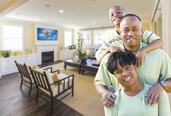 Image showing African Amercian Family In Living Room