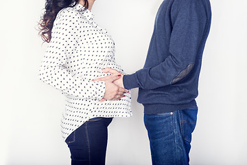 Image showing Pregnant mother and happy father