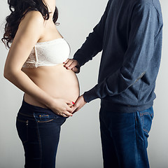Image showing Pregnant mother and happy father