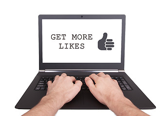 Image showing Man working on laptop, get more likes