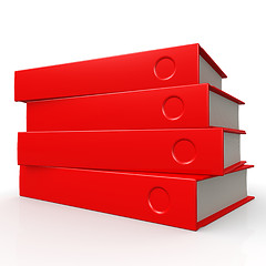 Image showing Four red books