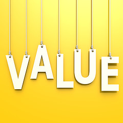 Image showing Value word in yellow background