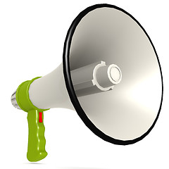 Image showing Isolated green megaphone