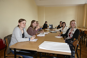 Image showing Female students in classroom