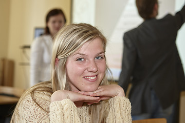 Image showing Female students in classroom