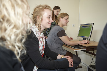 Image showing Female students in classroom