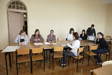 Image showing Female students in classroom