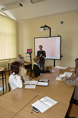 Image showing Female students in classroom