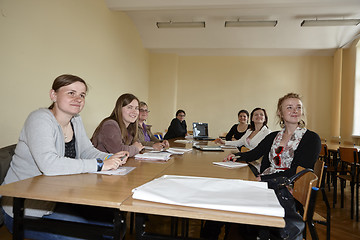 Image showing Female students in classroom