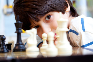 Image showing boy and chess