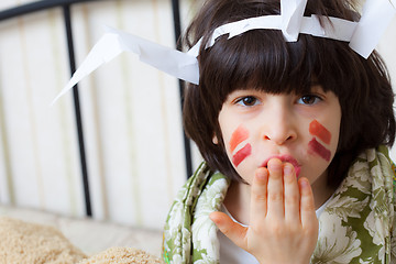 Image showing boy in the image of the American Indian