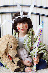 Image showing boy in the image of the American Indian