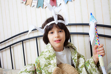 Image showing boy in the image of the American Indian