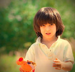 Image showing boy portrait on outdoor