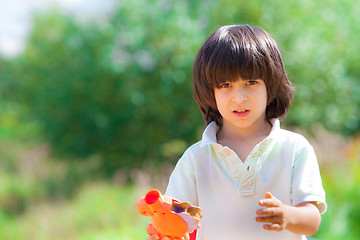 Image showing boy portrait on outdoor