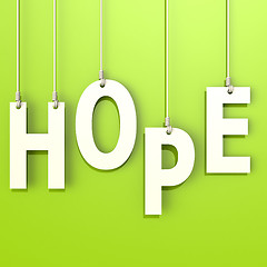 Image showing Hope word in green background