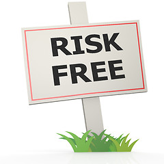 Image showing White banner with risk free