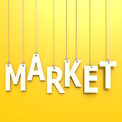 Image showing Market  word in yellow background