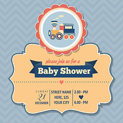 Image showing baby shower invitation in retro style