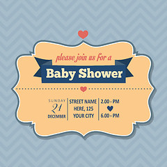 Image showing baby shower invitation in retro style