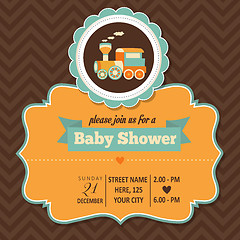 Image showing baby shower invitation in retro style