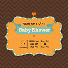 Image showing baby shower invitation in retro style