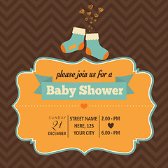 Image showing baby shower invitation in retro style