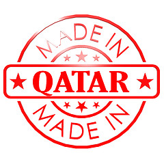 Image showing Made in Qatar red seal