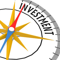 Image showing Compass with investment word