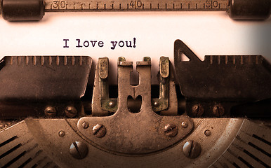 Image showing Vintage inscription made by old typewriter